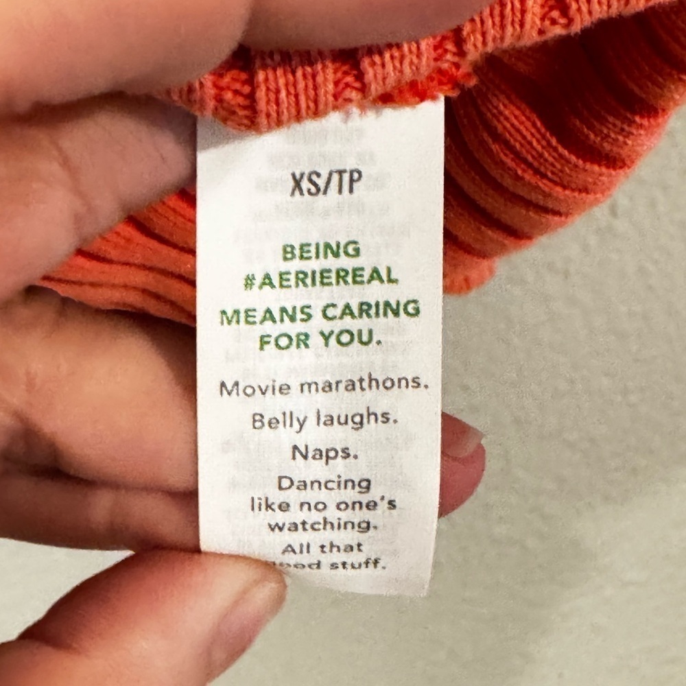 AERIE DOWN-TO-EARTH HENLEY HOODIE Washed Tangerine size XS - Picture 10 of 17
